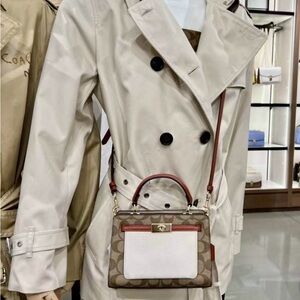 NWT Coach Mini Lane Top Handle In Colorblock Signature Canvas C8318